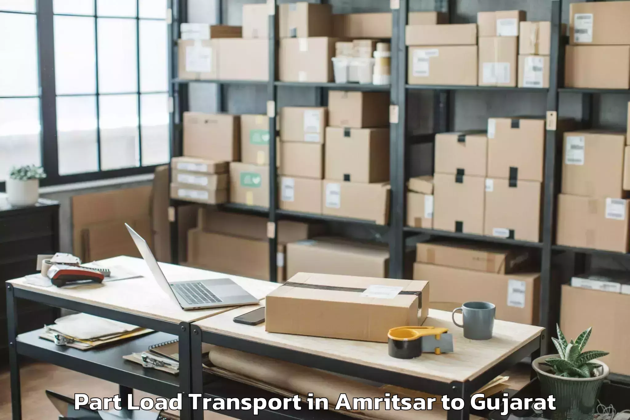 Book Amritsar to Navrangpura Part Load Transport Online